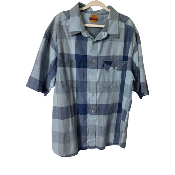 Mecca Men’s Short Sleeve Button Front Casual Shirt Blue Check Size XL - Picture 1 of 8